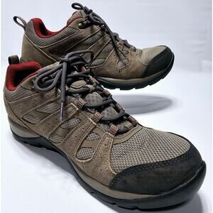 Columbia Women's Redmond V2 Waterproof Shoe Pebble/Maroon Size 10.5